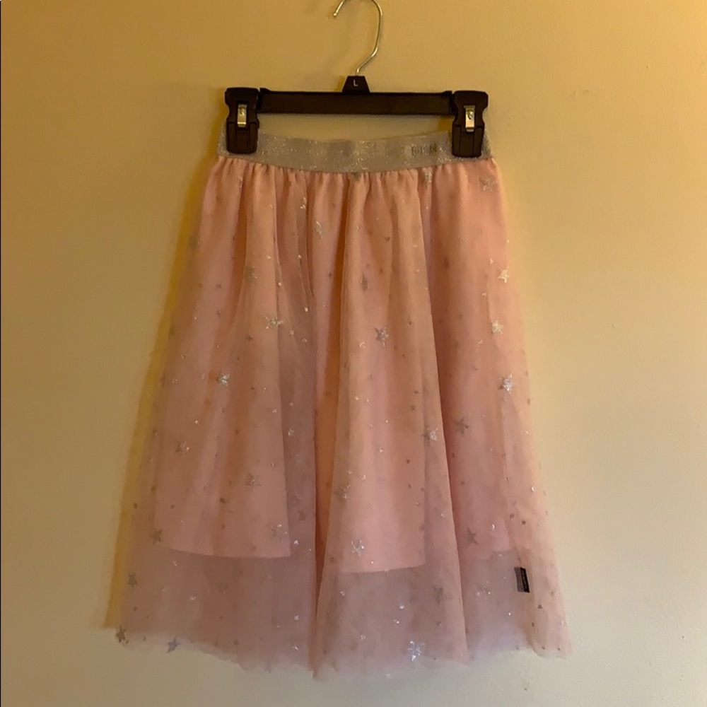 DKNY Sparkly Pink and Silver Star Tulle Skirt